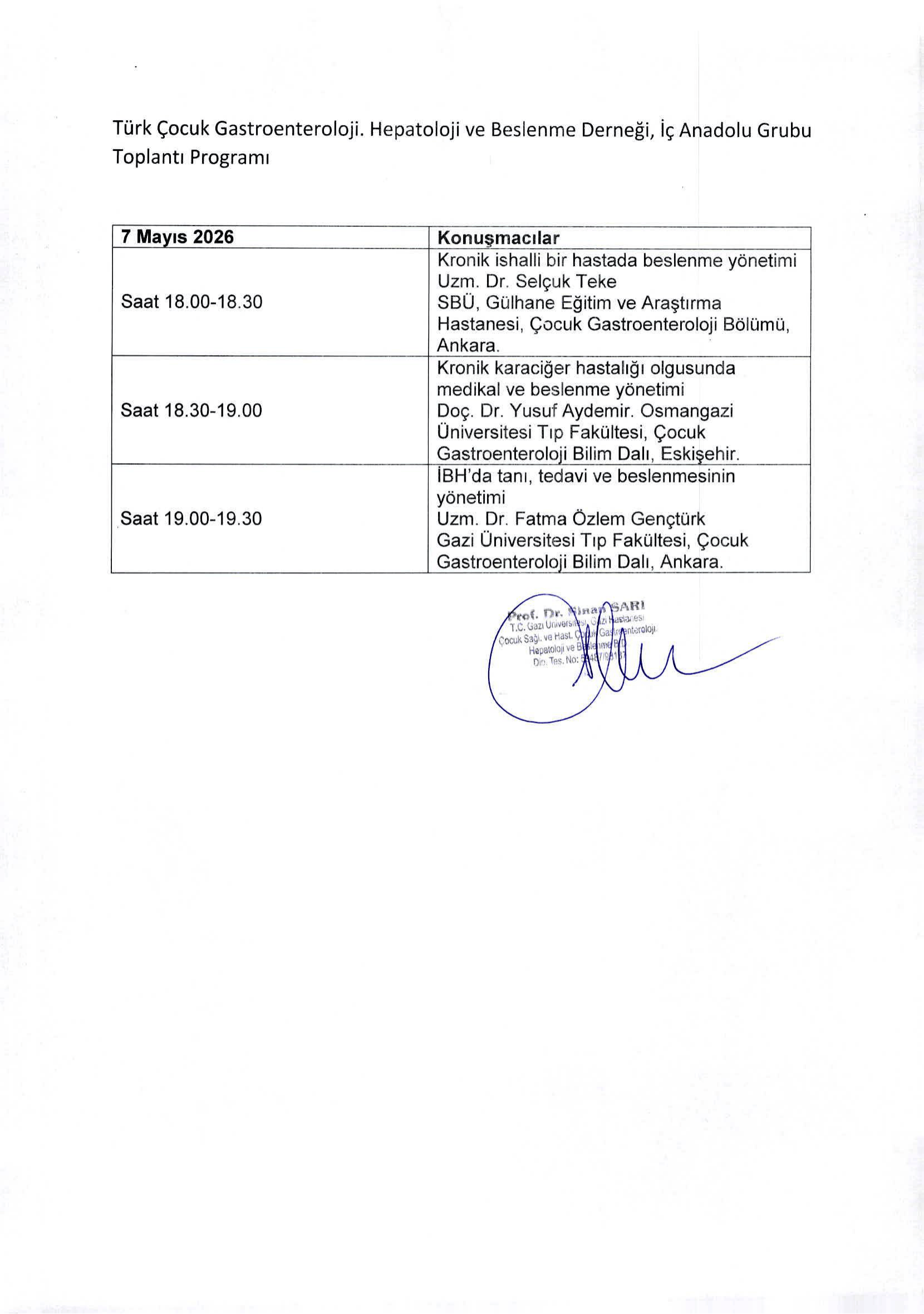 Çocuk Gastroenteroloji İç Anadolu Bölge Toplantısı